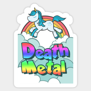 Rainbow Death Metal Unicorn Sticker